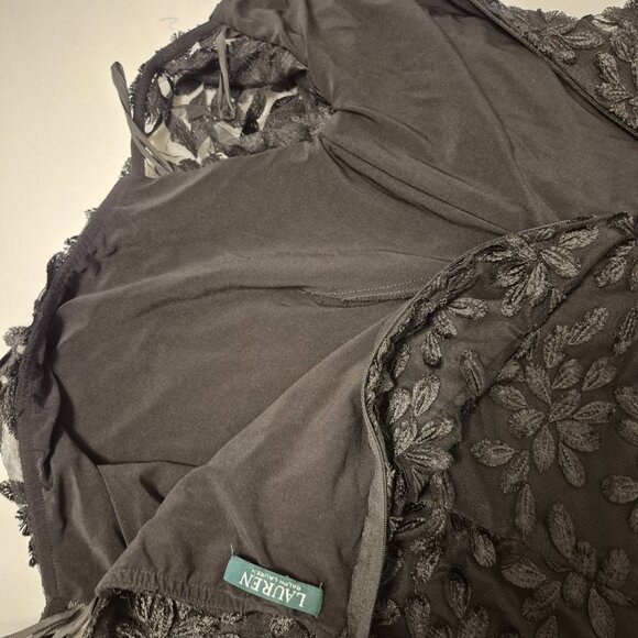 Lauren Flower Applique Witchy Cocktail Dress with Bell Sleeves - Picture 8 of 11